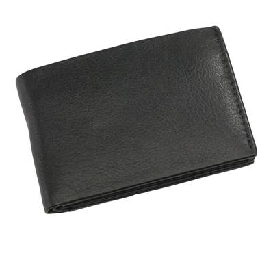 Kožená peňaženka s priehradkami na karty, čierna